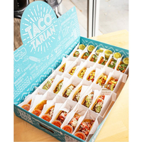 Boîte à pâtisserie de petite taille en gros, boîte à tacos mexicains, boîte à pizza en papier personnalisée pour la nourriture, boîte d'emballage alimentaire jetable pour restaurant à emporter