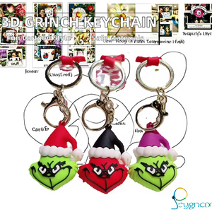 Hot Selling Hochwertige 3D PVC Cartoon Grinches <span class=keywords><strong>Grinch</strong></span> Karabiner Schlüssel bund 3D Anime <span class=keywords><strong>Figur</strong></span> Schnitt Dekoration Made Durable Rubber - Product Image 2
