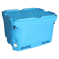 Bac à Poisson Robuste 660L en LLDPE Rotomoulé, Grande Glacière à Double Paroi Isolée pour le Transport et le Traitement du Poisson