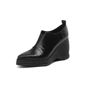 High Quality Guru <b>Soft</b> Full <b>Leather</b> Platform Pointed Toe Deep-Style Single-Heel Women's Retro Fashion Classic Slip-On <b>Pumps</b> - Product Image 1
