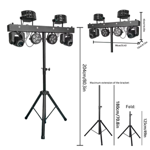 휴대용 기그 바 2x30W RGBW 버터플라이 스트로브 파 무빙 헤드 탈착식 바 라이트 디스코 DJ 파티 무대 조명 T바 스탠드 포함 - Product Image 5