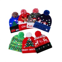 Cappello Lavorato a Maglia con Schermo LED Jacquard Natalizio, Moda Autunno/Inverno, Berretto Luminoso Colorato, Vendita all'Ingrosso