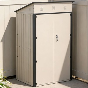 Caseta de Almacenamiento de Acero para Jardín, Armario Exterior Resistente a la Intemperie, Garaje Independiente Tipo Lean-to para Patio o Taller - Product Image 3