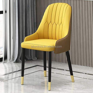 Chaises de salle à manger modernes pour hôtel, mobilier de maison, métal personnalisable, cuir, 5 pièces pour la maison, le bureau et l'appartement - Product Image 6
