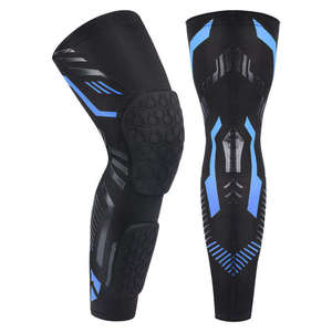 Manchon de compression long pour genou en nid d'abeille, anti-collision, protection du genou et de la rotule - Product Image 1