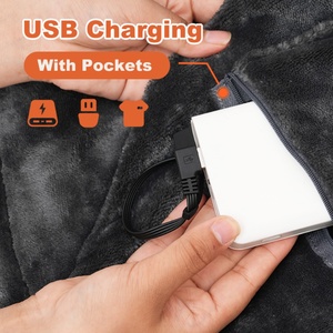 High Quality Three Speed Temperature Control Graphene <b>USB</b> Far-infrared Wearable <b>Heated</b> Electric Blanket Winter Household Car - Product Image 3