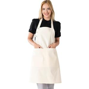 Delantal de cocina de algodón resistente a las gotas de agua para mujer con bolsillos ajustables 10 opciones de color para cocinar - Product Image 4