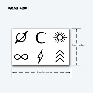 Tatouages temporaires en gros, petits symboles, longue durée, 15 jours, imperméables, jus de fruits naturels, art corporel pour doigts, oreilles, cou, en vrac - Product Image 4