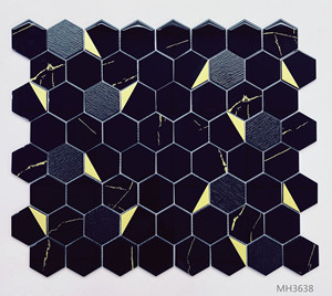 Carreau de mosaïque en marbre de conception hexagonale 3D de luxe style <span class=keywords><strong>parquet</strong></span> moderne pour balcon, sol de piscine pour application de salon - Product Image 2