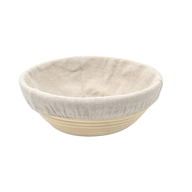 23cm Round Shape Natural Rattan Dinnerware Sets Rattan Bread Basket With Handle Bread Proofing Basket Set