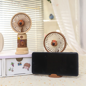 DIY Cute Capybara <b>Desk</b> Fan 5W Rechargeable Battery Operated <b>Foldable</b> Handheld Portable Fan For Kids And Office Use - Product Image 3