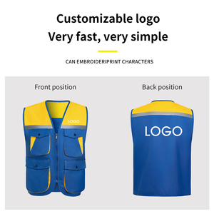 <span class=keywords><strong>Gilet</strong></span> de sécurité unisexe résistant aux plis et au boulochage, multi-poches, avec bandes réfléchissantes, color block, logo personnalisé pour événements d'équipe - Product Image 3