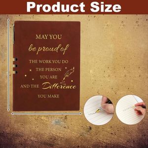 Cuaderno de Direcciones A3 con Espiral de Cuero PU, Regalo Promocional, 80 Hojas, con la Deseada Éxito en su Trabajo - Product Image 4
