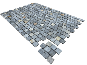 Pavés en quartzite bleue bon marché, cube naturel, surface fendue, allée, patio, pavés en pierre, pavés en maille - Product Image 5
