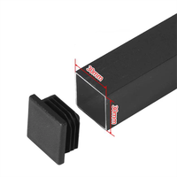 Bouchon carré en plastique noir obturant l'embout Tube tuyau insérer bouchon 10x10 ~ 100x100mm