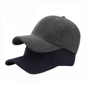 Casquette de sport unisexe en laine d'hiver avec logo personnalisé, casquette de baseball épaisse et chaude pour homme, couleur unie, anti-froid, casquettes de sport pour femme - Product Image 5
