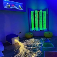 Salle sensorielle d'exploration multicolore avec éclairage LED à fibres optiques, stimulation apaisante, fibres optiques pour la thérapie des enfants autistes