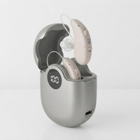 Amplificateur auditif numérique BTE à 16 canaux, étui de chargement magnétique rechargeable, suppression du bruit avec indication vocale pour les personnes âgées
