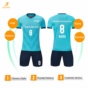 Fabrieksvoorraad voetbaltenues, custom nummers, team trainingskleding, schoolwedstrijd shirts, groothandel, 100% korte mouwen - Product Image 4