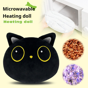 Terapia de peso de gato cálido calentable, alivio de cólicos de <span class=keywords><strong>ansiedad</strong></span> de bebé, juguete de peluche, microondas de animales de peluche con granos naturales - Product Image 2