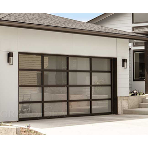 <span class=keywords><strong>Porte</strong></span> de <span class=keywords><strong>garage</strong></span> sectionnelle industrielle à vue complète transparente, automatique, à cadre en aluminium et verre, pour extérieur - Product Image 3