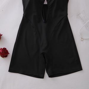 Nouveau Body Femme Noir Sensuel à Bretelles Fines, Décolleté Plongeant, Style 'Spicy Girl', pour Tenue Quotidienne et Costume de Soirée, avec Short Intégré - Product Image 6