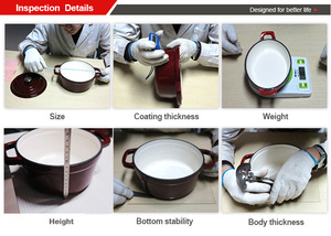 Ensemble d'ustensiles de cuisine en <span class=keywords><strong>fonte</strong></span> émaillée, Casserole peu profonde, poêle française, four néerlandais en <span class=keywords><strong>fonte</strong></span> pour chef - Product Image 4