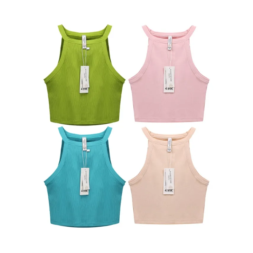 Wholesale Casual Stand Out in Comfort Personalized Ribbed Tank Tops with Custom Logo Design Tank Top for Women