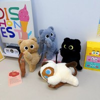 Nouvel Arrivage Sac à Dos Chat en Peluche Kawaii, Sac Bandoulière Chaton Moelleux de Dessin Animé, Sac à Main en Peluche Animal, Cadeau de Fête pour Fille
