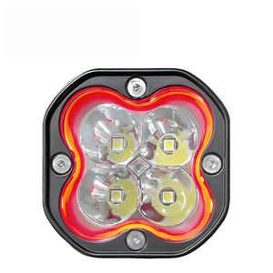 ไฟสปอร์ตไลท์มอเตอร์ไซค์ RGB ทรงสี่เหลี่ยม 3 นิ้ว แบบขายส่ง ไฟ LED กันน้ำ ไฟตัดหมอก ไฟขับขี่ 4 เลนส์ สำหรับรถออฟโรด เหมาะสำหรับรถจี๊ป SUV - Product Image 3