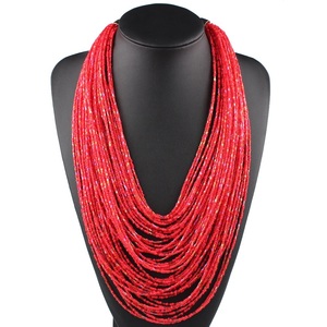 Bijoux ethniques en <span class=keywords><strong>cristal</strong></span> <span class=keywords><strong>de</strong></span> <span class=keywords><strong>Bohême</strong></span>, République <span class=keywords><strong>tchèque</strong></span>, collier élégant en perles multicolores, bijoux colorés pour mariage et fête - Product Image 2
