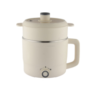 Casserole électrique pour fondue 1,5/1,8 L, cuiseur à ramen portable, poêle antiadhésive avec protection contre la surchauffe et l'ébullition à sec