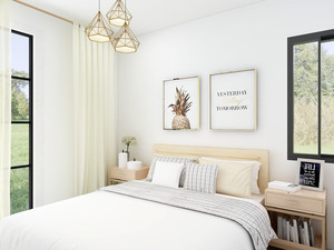 Quacent-casa Modular totalmente ensamblada, Villa pequeña pasiva, casa prefabricada con SIPs, personalizada, acogedora cabaña de troncos con 2 dormitorios - Product Image 4