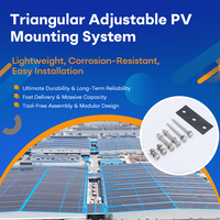Kit complet de montage de panneaux solaires, système de montage mural triangulaire réglable pour panneaux solaires photovoltaïques pour sol/placard plat