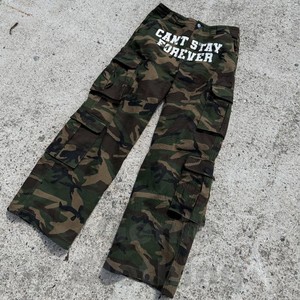 Özel tam Dtg Camo baskı kargo pantolon tuval 6 cep kargo pantolon erkekler geniş düz bacak boy Baggy Vintage yıkanmış pantolon - Product Image 3