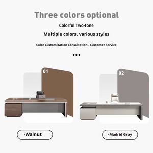 Capo ufficio tavolo e sedia combinazione moderno presidente Manager scrivania con pannello in legno Top nuovo - Product Image 3