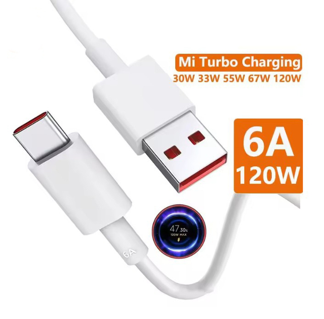 6A 120W USB C-type ultra Fast Charging Cable for xiaomi Realme Poco