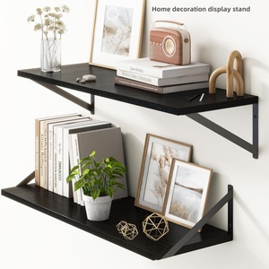 Ensemble de 2 étagères flottantes doubles robustes en MDF et fer, pour rangement d'épices, pour cuisine, salon, salle de bain, montage mural, grande taille - Product Image 3