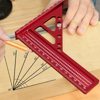 Règle triangulaire professionnelle en alliage d'aluminium droit 45 60 90 degrés Outil de mesure d'angle d'onglet 3D pour le travail du bois