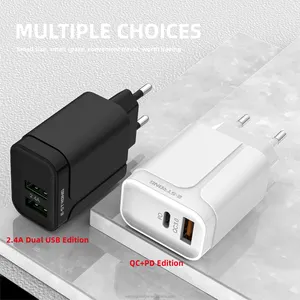 New Arrival Hot Sale Wholesale Portable Charger PD Fast Charging Adapter 2 USB Mobile Phone Charger