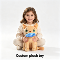 Nouvelle Peluche Chaton Personnalisée Couleur Kaki, Jouet en Peluche Chat de Dessin Animé, Jouets en Peluche Chaton Conçus sur Mesure, Jouet Doux Chaton
