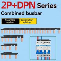 Bloque de terminales 2P+DPN, barra colectora combinada tipo pin, conector de cobre para empalme de barras colectoras, serie para interruptor modular 80A CE