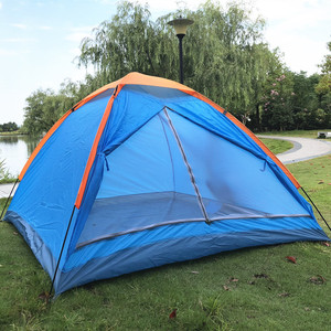 3-4 Person <b>Single</b> Layer Camping <b>Tent</b> Blue Rainproof Outdoor <b>Tent</b> for Couple Camping Three Seasons Use - Product Image 1
