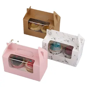 Boîtes d'emballage de gâteaux et pâtisserie, Portable, 1 pièce, boîte à muffins en papier, nouveau Style