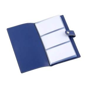 Étui pour cartes de visite bleu avec poches transparentes pour un rangement organisé et un accès facile - Product Image 1