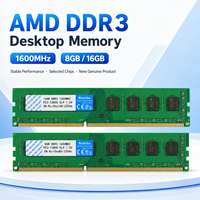 RuiChu DDR3 8GB+16GB 1600MHz RAM de bureau pour plateforme AMD uniquement, module de mémoire PC3-12800, moule privé, mise à niveau PC de jeu