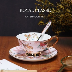 Blue Birds Floral 15pcs Royal Classic Coffee and <b>Tea</b> <b>Set</b> Luxury Gold Porcelain Vintage Cups & Saucers <b>Tea</b> <b>Pot</b> <b>Set</b> for <b>Tea</b> House - Product Image 5