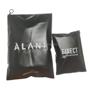 Custom Packaging Printed Logo Clothes Zip Lock Ziplock Plastic Zipper Frosted Clothing Bags Zippered Bag