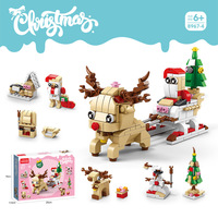 Boîtes à musique compatibles, arbres de Noël, blocs de construction, éclairage musical, assemblage de petites particules, jouets de puzzle pour enfants