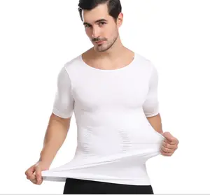 T-shirt de contrôle du ventre pour hommes, haute qualité, vente en gros